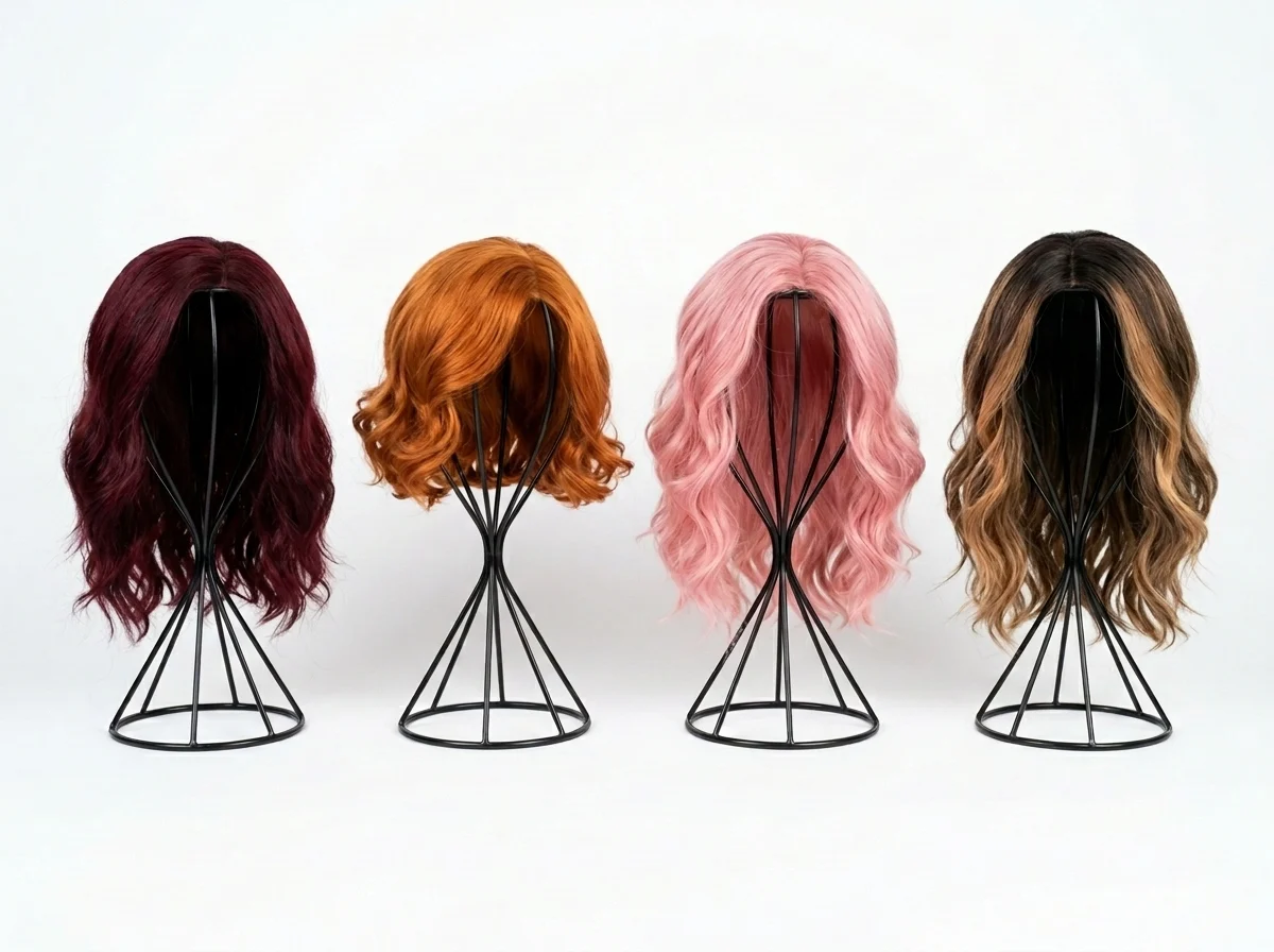 Wholesale colored fashion wigs - 100+ shades, burgundy, ombre